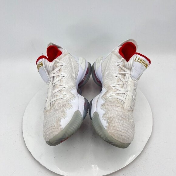 Nike LeBron James 16 Low Men Size 7.5 CI2668-100 Draft Night White Ice Gold Shoe - Picture 9 of 14